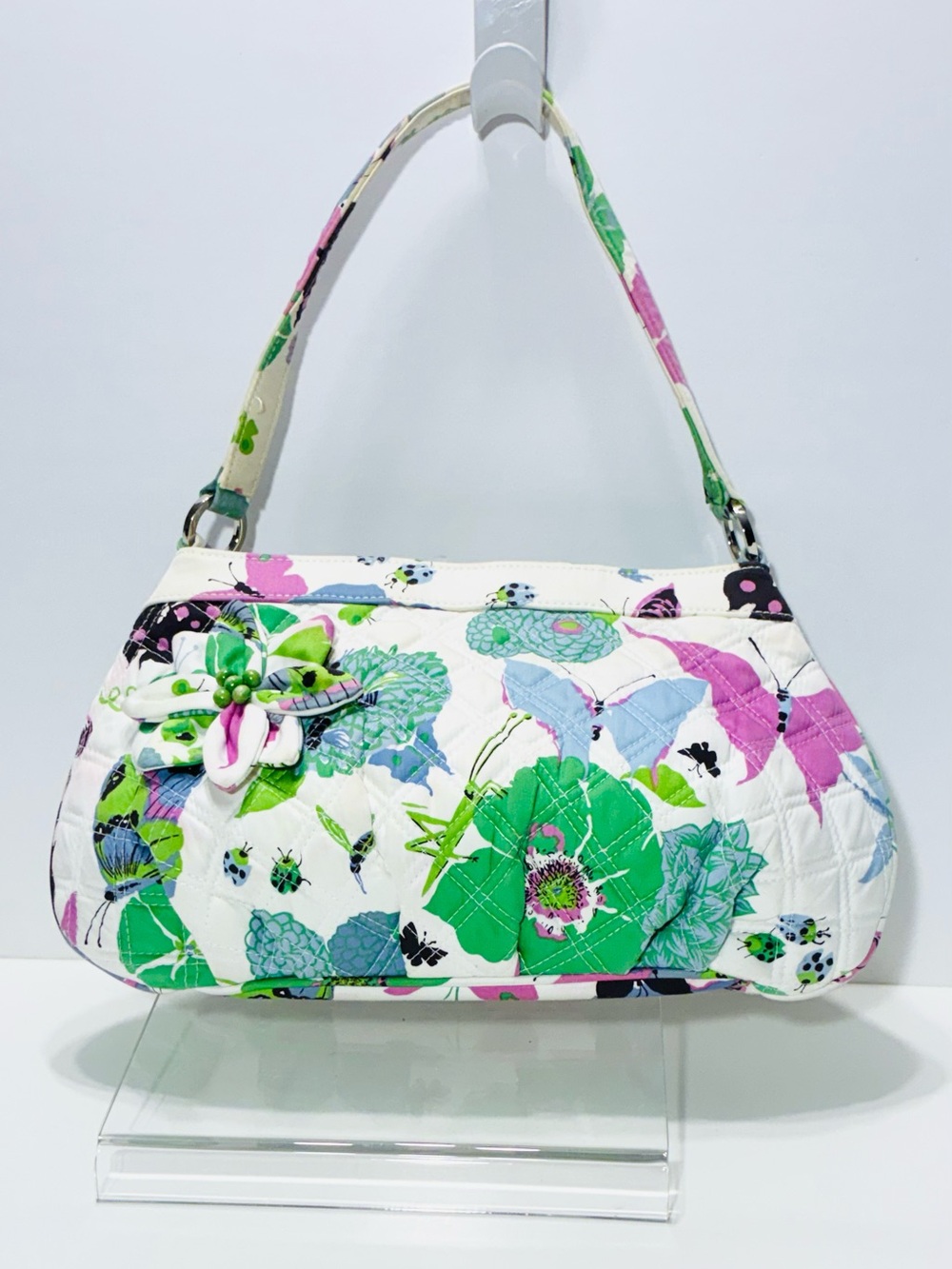 Vintage Y2K Vera Bradley Holly Sateen Butterfly Floral Shoulder Bag